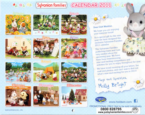 2011 Calendar New Zealand. NZ Loyalty programme customers