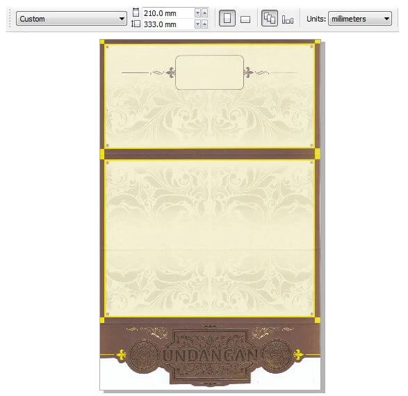 Membuat Desain Blanko Undangan Semi Hard Cover Mazaya MZ - 026 (Album 3) dengan CorelDRAW X4