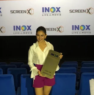 Rakul Preet in Pink Dress with Cute Smile for INOX ScreenX Launch