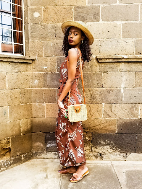 What To Wear To Brunch: Brown Self- Tie Brunch Date Dress