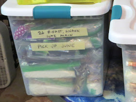 labeled tub of backpacker food