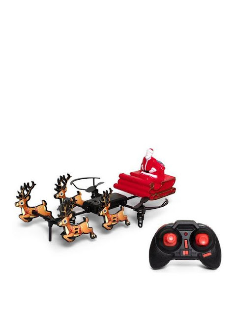 drone with Santa and reindeer