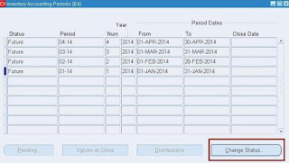 Oracle Inventory Periods