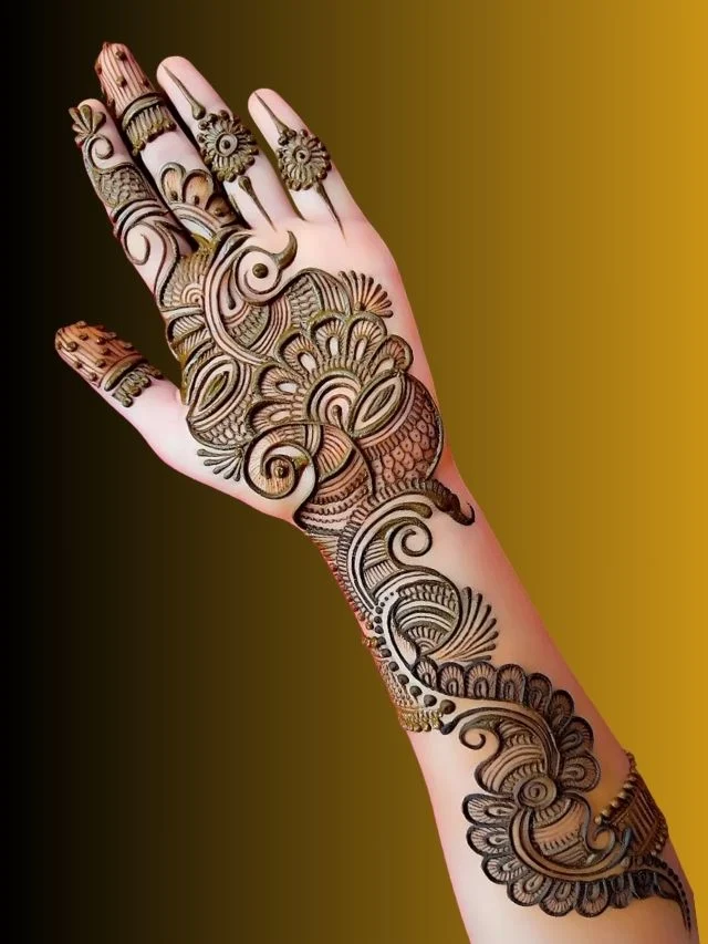 front mehndi design easy and beautiful for girl full hand