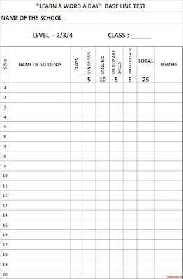 BASE LINE Marks entry form & BASE LINE TEST MODAL PAPER.