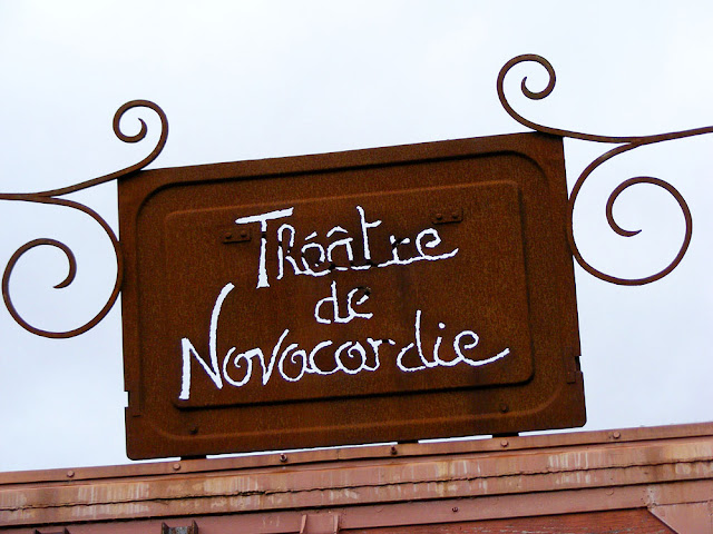 Theatre sign.  Indre et Loire, France. Photographed by Susan Walter. Tour the Loire Valley with a classic car and a private guide.