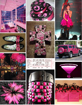 pink and black wedding decorations