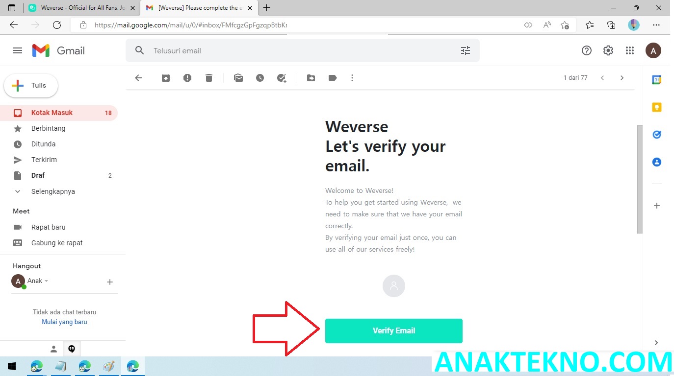 Cara Verifikasi Email Pendaftaran Akun Weverse