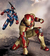 IRON MAN VS IRON PATRIOT (IRON MAN 3, 2013) (iron man art patriot armor)