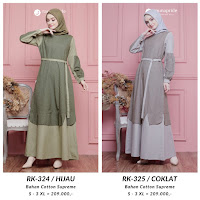 KOLEKSI GAMIS MUSLIMAH RAUNA TERBARU RK 324, RK 325