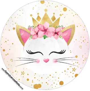 Gatita Princesa: Wrappers y Toppers para Cupcakes para Imprimir Gratis.