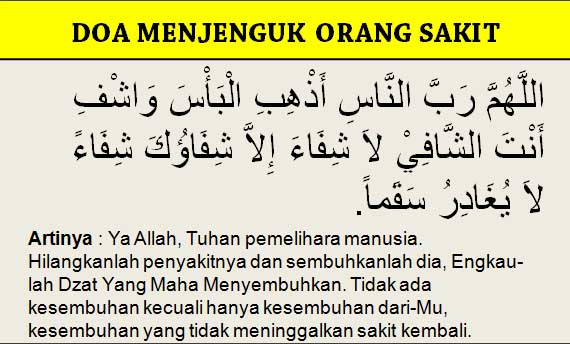 Doa Untuk Orang Sakit Sesuai Sunnah