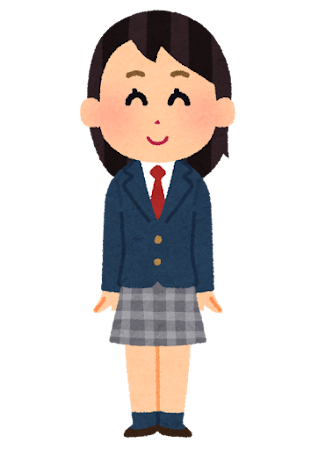 ブレザーとネクタイの女子学生のイラスト