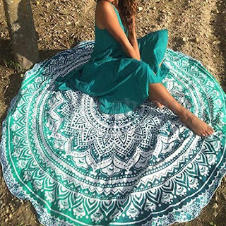 beach throw, pool accessories, round beach throw, mandala