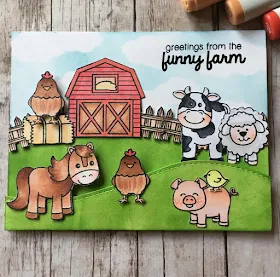 Sunny Studio Stamps:  Barnyard Buddies card by Lindsay