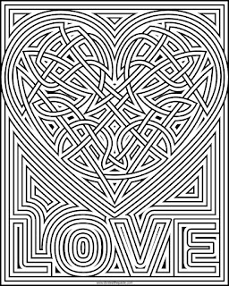 heart knot coloring page- available in jpg and transparent png format #knotwork #coloringpage #hearts #ValentinesDay