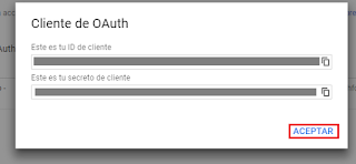 ID y secreto del cliente OAuth para el API de Gmail