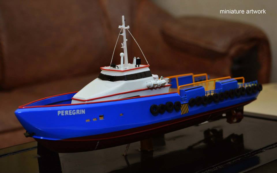 miniatur kapal crew boat cb peregrin milik pt baruna raya logistics rumpun art work planet kapal
