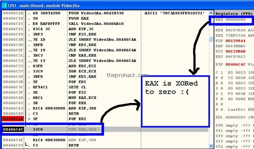 EAX is XORED/ZEROED :D - theprohack.com