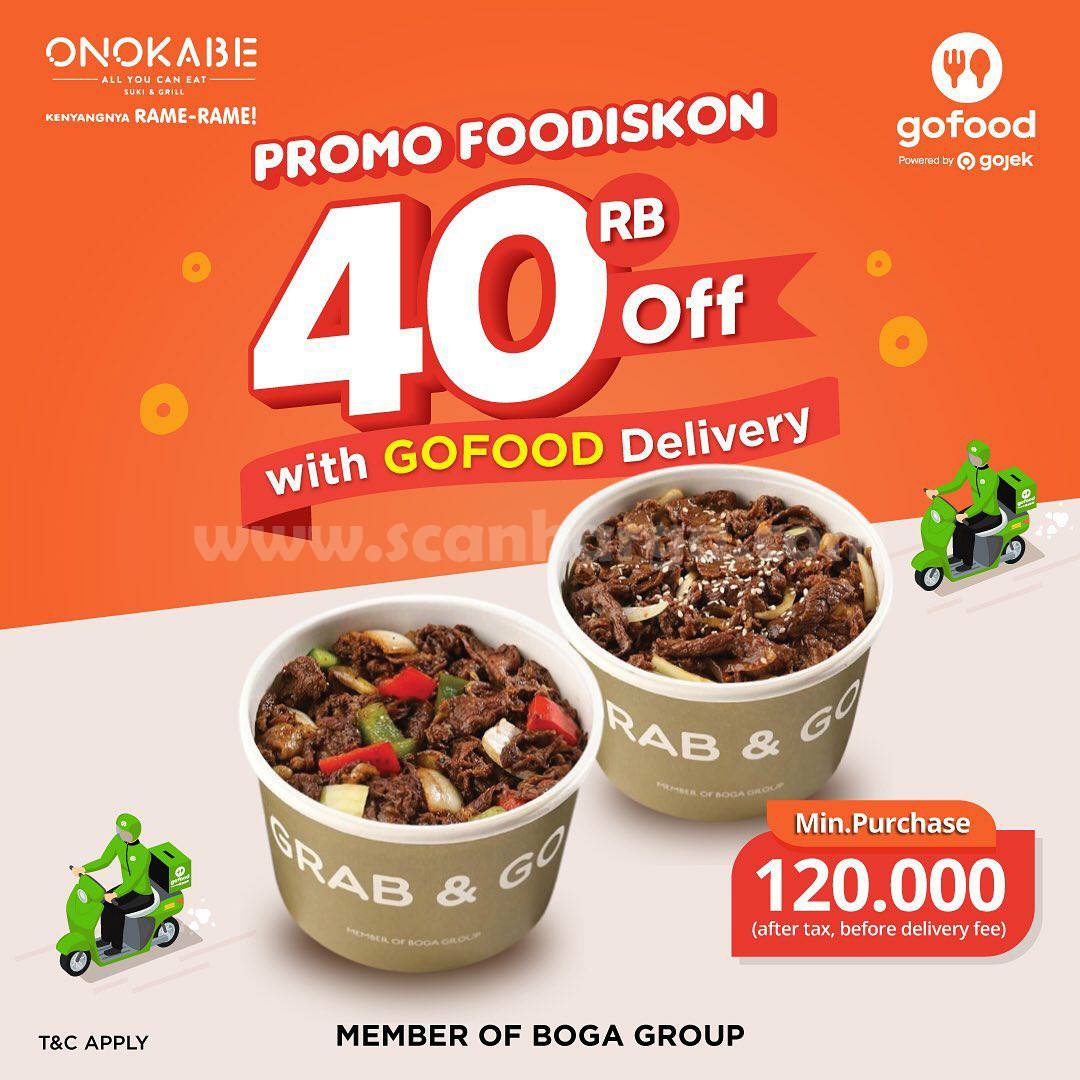 Promo Onokabe Diskon Rp 40.000 pesan antar via Gofood