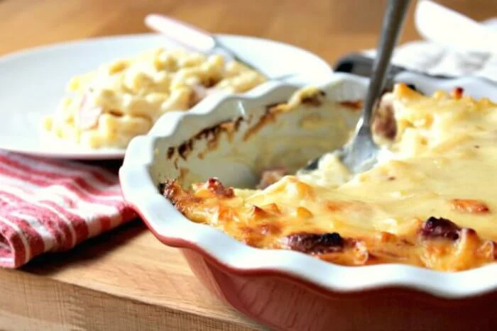 macaroni cheese with gammon