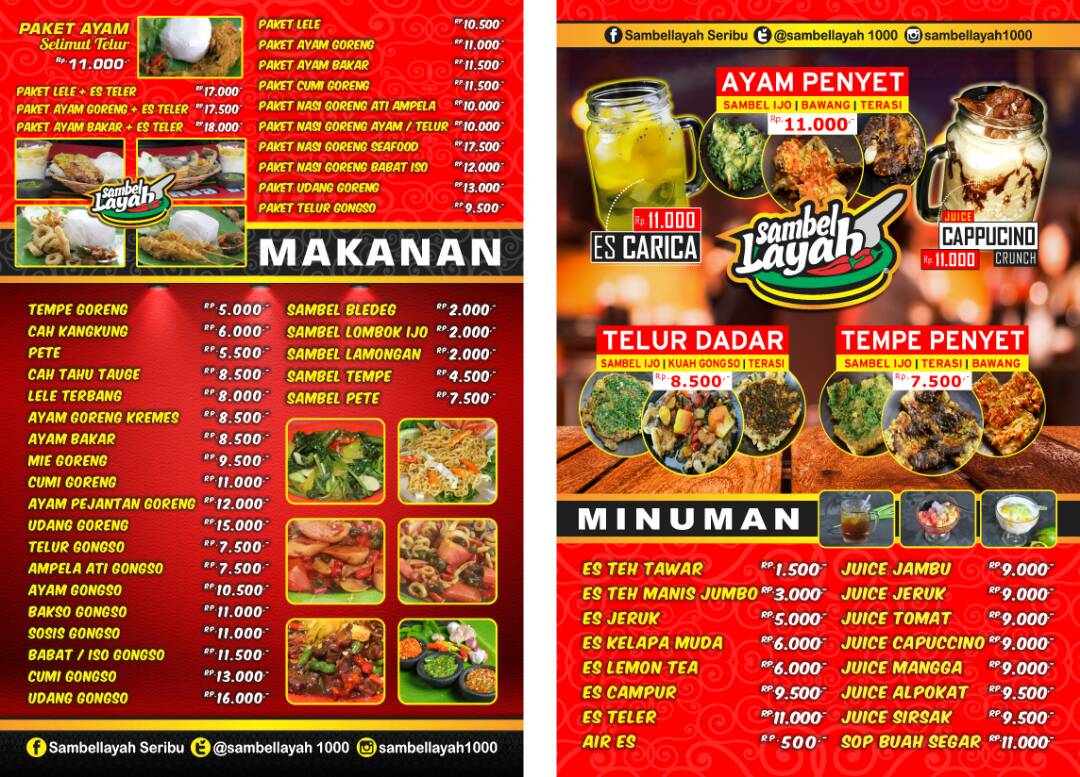 Harga Paket Nasi  Box Sambel Layah