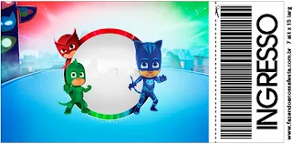 PJ Masks Free Printable Ticket  Invitation.