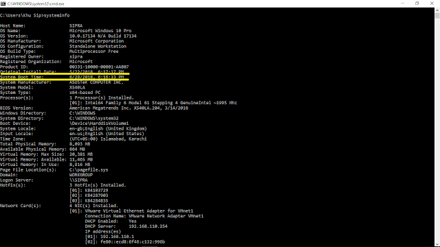 Windows UpTime Via CMD Command