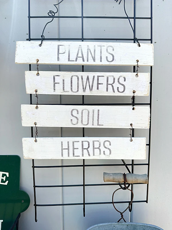 vintage sign for the garden