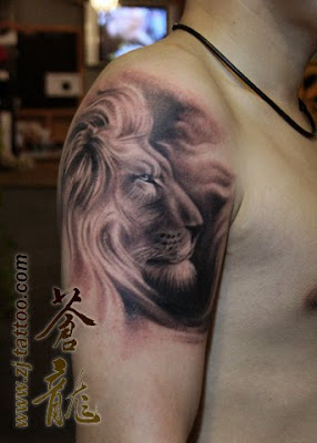 Lion tattoo on the arm