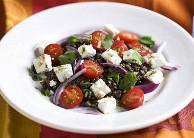 Ensalada de lentejas de bote