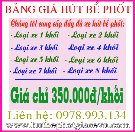 Bảng giá hút bể phốt