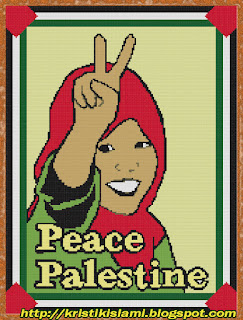 Stitched design of Peace Palestine