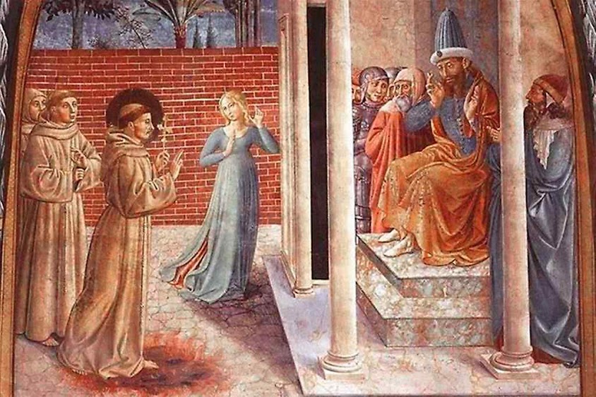 São Francisco, a mulher perdida e o sultão, detalhe, Benozzo Gozzoli (1421 - 1497), capela superior de Assis.