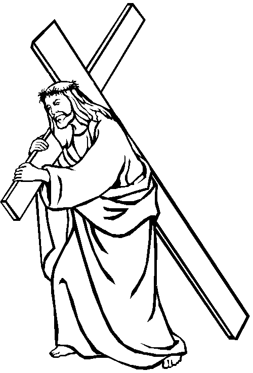 COLOREA TUS DIBUJOS: Dibujo de Jesus con la cruz a cuestas 