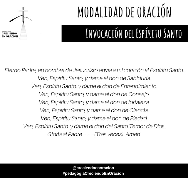 Oración para la Invocación del Espíritu Santo