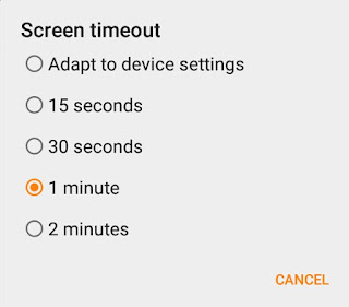 Screen timeout