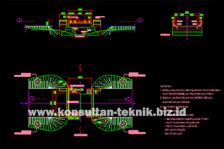 Gambar-Jembatan-Gelagar-Beton-Bertulang-Balok-T-Kelas-C-Bentang-4-Meter-Format-DWG-Autocad-01
