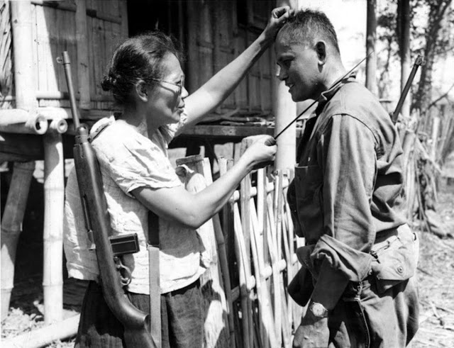 1944, Leyte Island, Philippines - Photo of Captain Nieves Fernandez, former school teacher and well-known Filipino female guerrilla leader