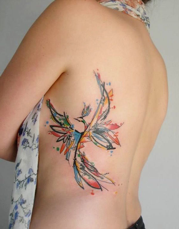 Phoenix bird watercolor tattoo art great ideas