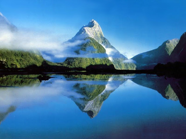 Mountain Shadow on Water HD Wallpaper