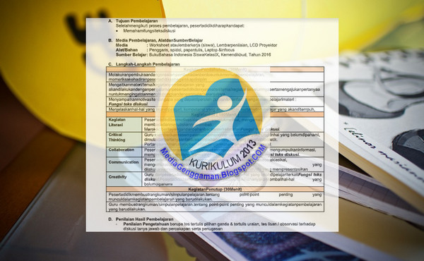 Download Contoh RPP 1 Lembar SMP Bahasa Indonesia Kurikulum 2013 Kelas 9 Revisi Baru Semester 2 - Media Genggaman