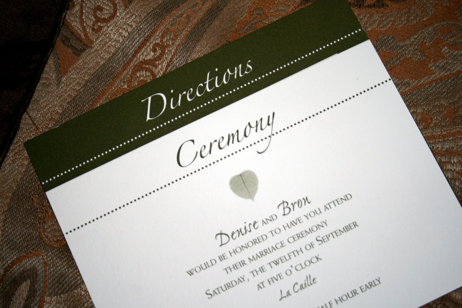 folded wedding invitations