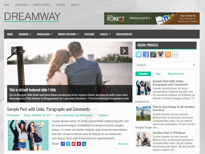 Dreamway Blogger Template