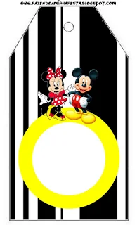 Minnie and Mickey in Red, Free Printable Tags.