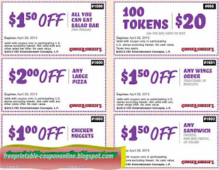 Free Printable Chuck E Cheese Coupons