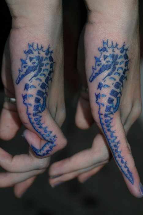 Seahorse TattoosOn The Side Of The Hand Too Cool