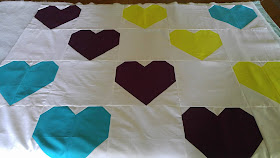 Modern heart quilt for Orlando