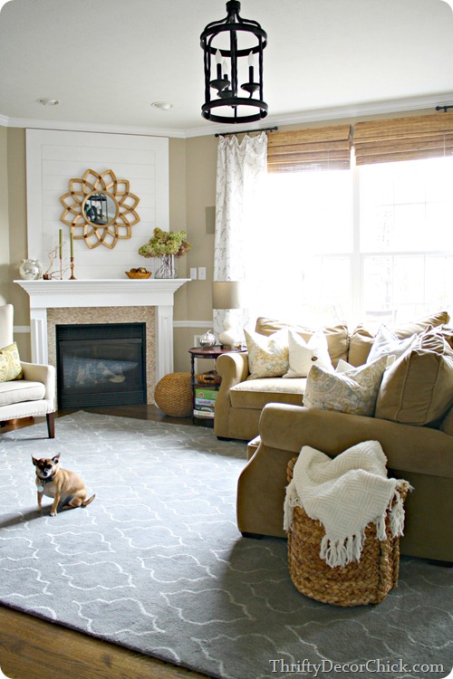 Light neutral decor, family room