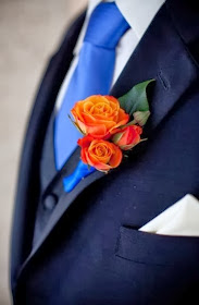 decoracao Casamento Azul e Laranja